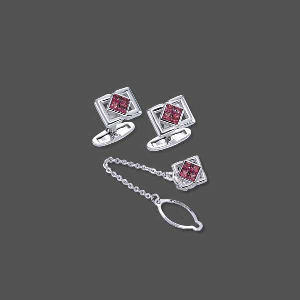 Alexandrite Cufflinks & Tie tack