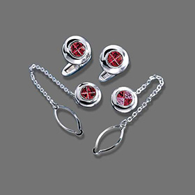 Ruby Cufflinks & Tie tack